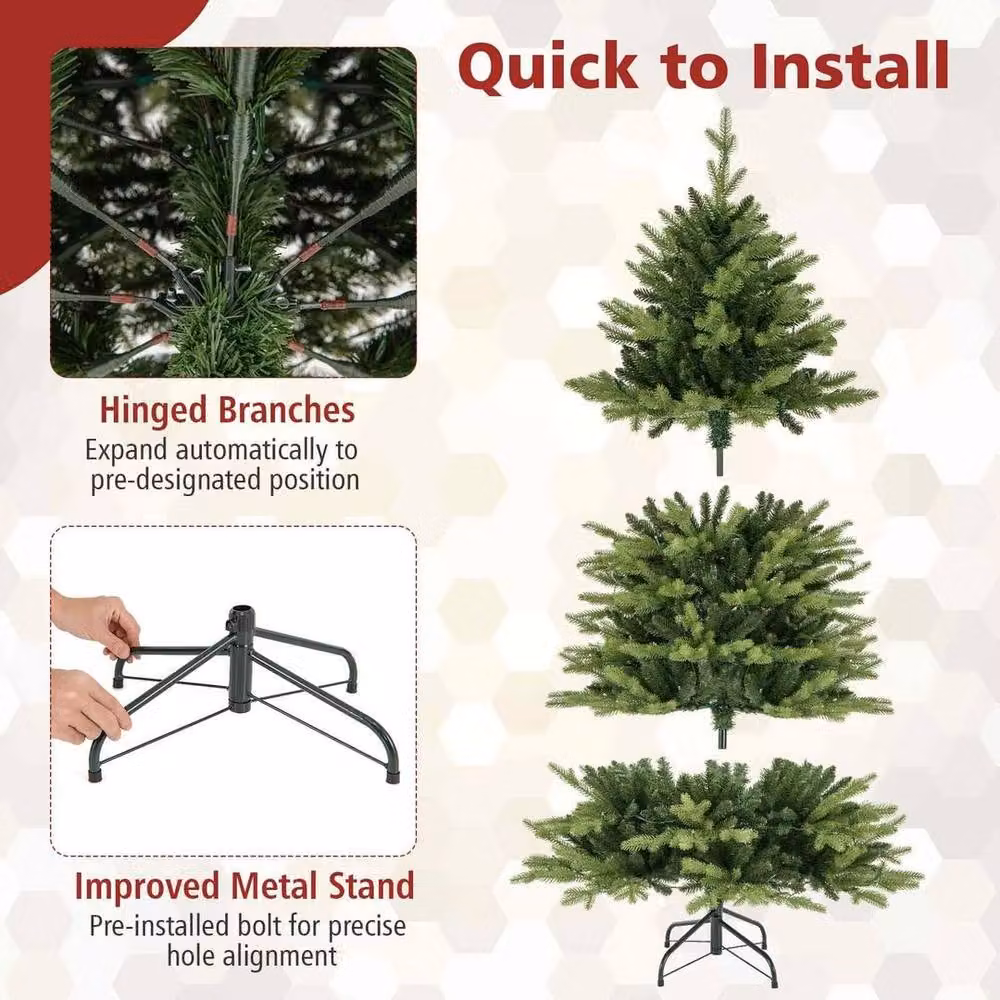 Kelvenix Pre-Lit LED Christmas Tree in Green with RGB Lighting and Classic PVC Design – 3