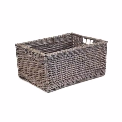 Red Hamper Jumbo Antique Wash Unlined Wicker Storage Basket, Brown, W: 50 cm, D: 42 cm, H: 26 cm – 1