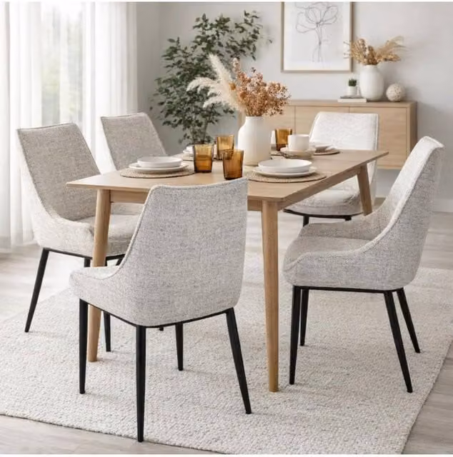 KDMD Zephra Modern Dining Chair with Contoured Backrest in Light Grey – 1