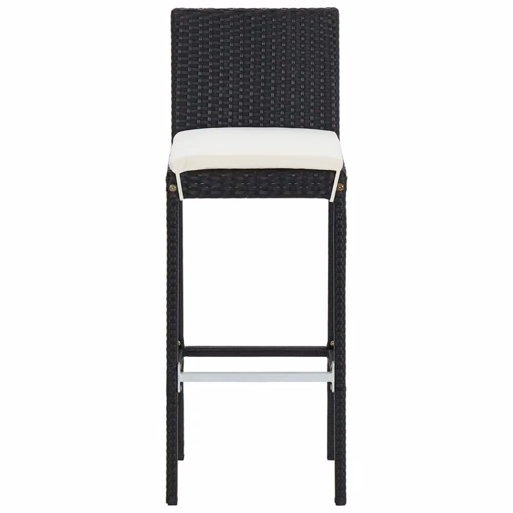 Berkfield Home 5 Piece Poly Rattan Garden Bar Set with Cushions in Black – 2