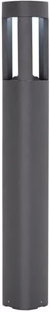 Loops Modern LED Outdoor Post Bollard Light in Grey, IP54 Rated Aluminium Garden Lamp