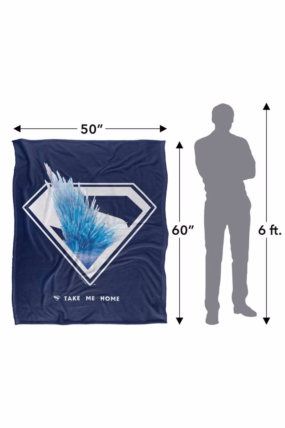 Warner Bros. Superman 2025 Movie Fortress Of Solitude Shield Super Soft Fleece Throw Blanket, Multicolour, W: 152 cm, D: 127 cm – 7