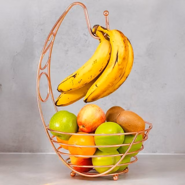 Innoteck Fruit Bowl in Copper and Brown, Diameter: 38 cm