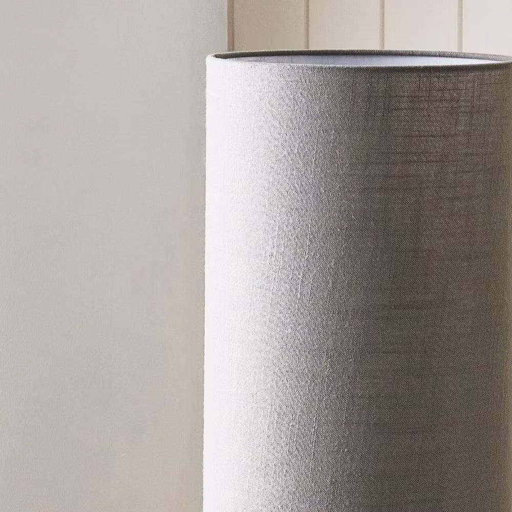Pagazzi Design Buxton Grey Column Floor Lamp with Fabric Shade – 3