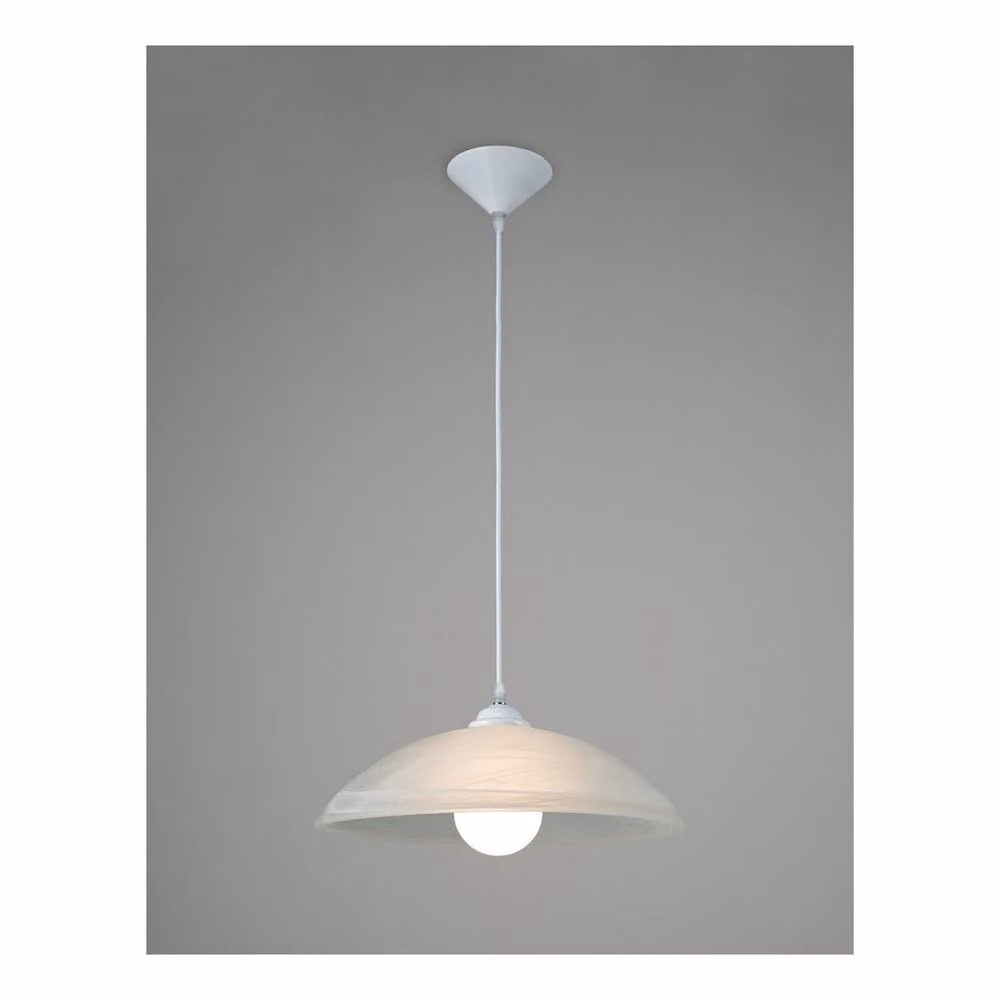 Netlighting Chester Dome Pendant Light with White Frosted Glass and E27 Socket – 2