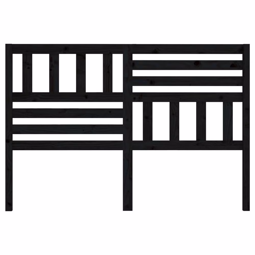 Berkfield Home Beautiful Modern Solid Pine Bed Headboard in Black, W/D/H: 146 x 4 x 100 cm – 3