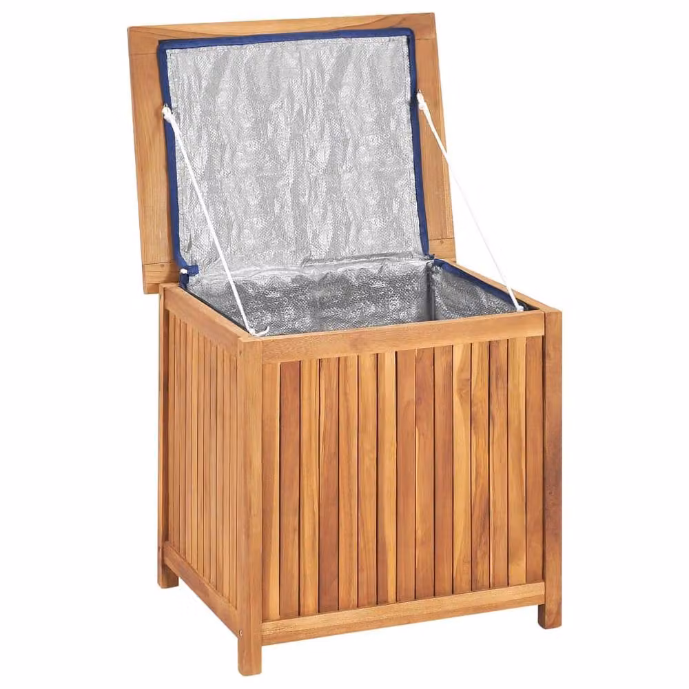 Berkfield Home Garden Storage Box in Brown Solid Teak Wood, W/D/H: 60 x 50 x 58 cm – 2