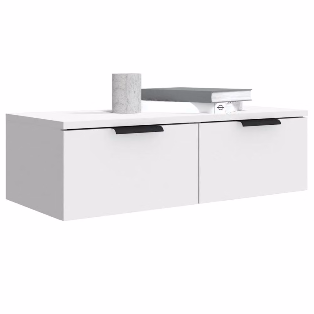 Berkfield Home Set of 2 White Wall Mounted Cabinets in MDF, W/D/H: 68 x 30 x 20 cm – 2