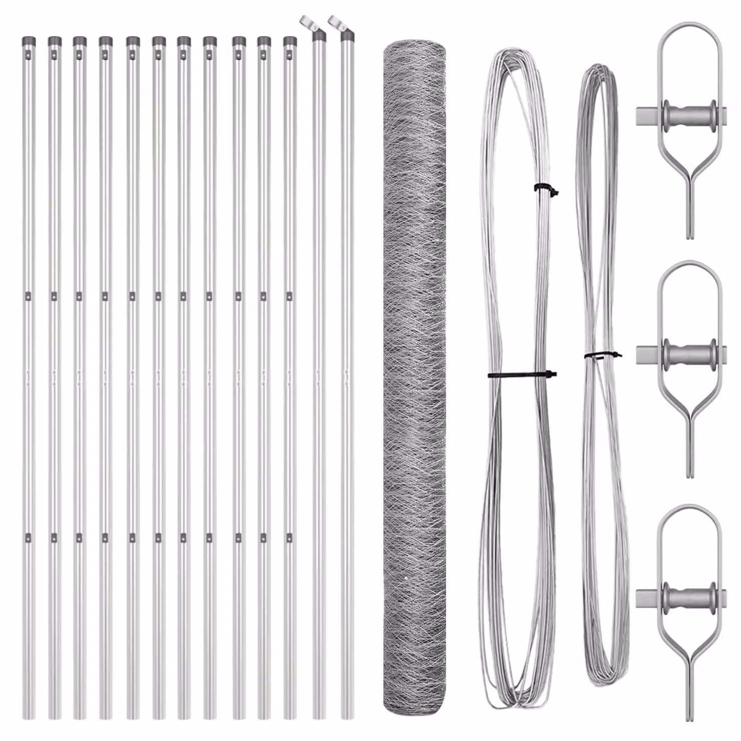 Berkfield Home Silver Galvanised Steel Hexagon Wire Mesh Fence, H: 160 cm x W: 25 m – 2