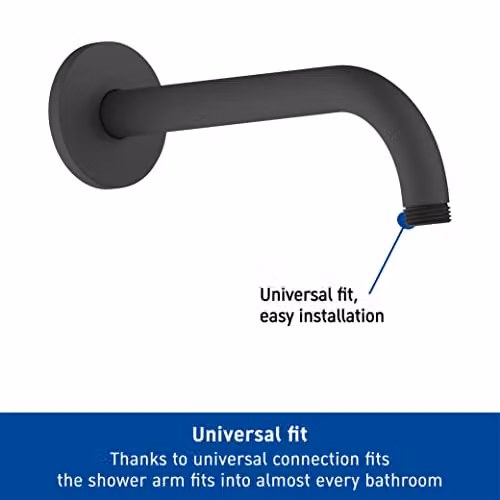 Duravit Universal Round Shower Arm and Wall Mounted Faucet in Black Matt – 2