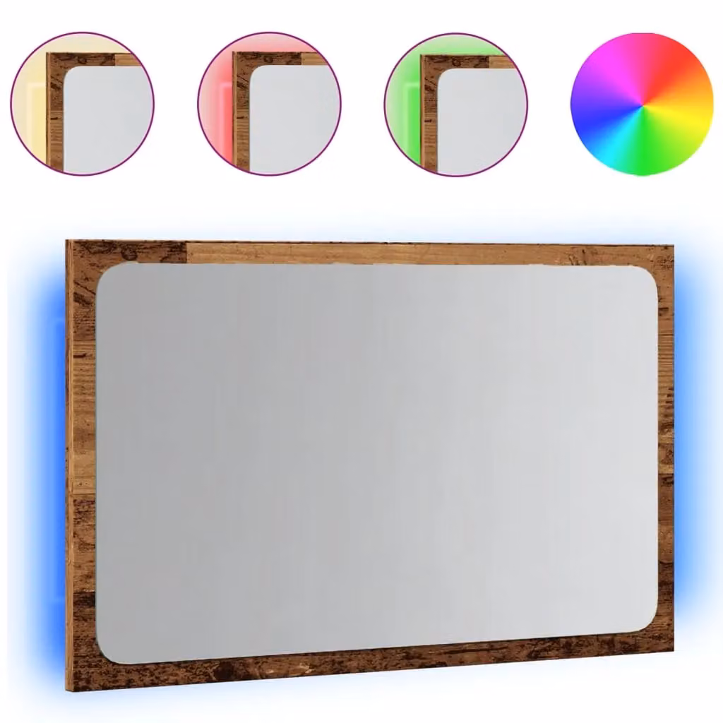 Berkfield Home LED Bathroom Mirror in Artisan Oak Brown, W/D/H: 60 x 8.5 x 38 cm – 2