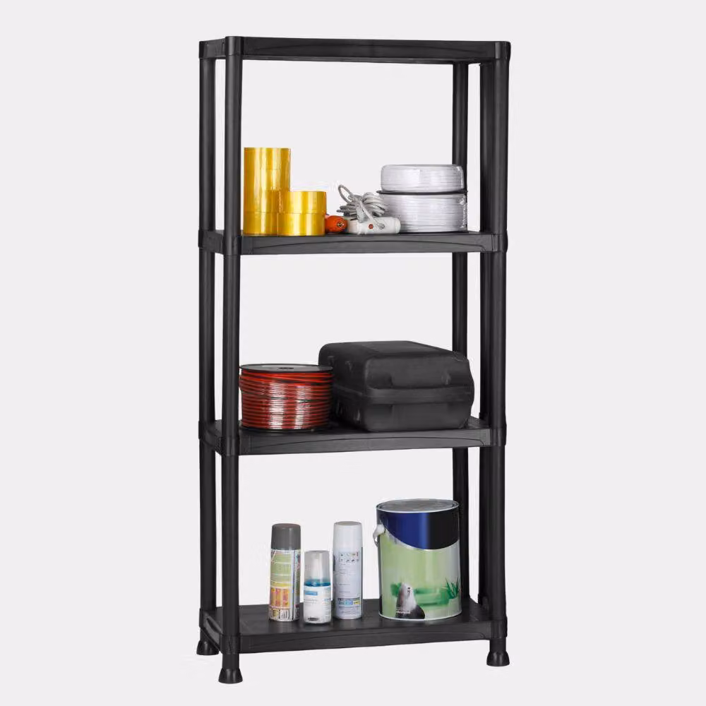 VonHaus 4 Tier Black Wall Mounted Garage and Garden Storage Shelving Units – 7