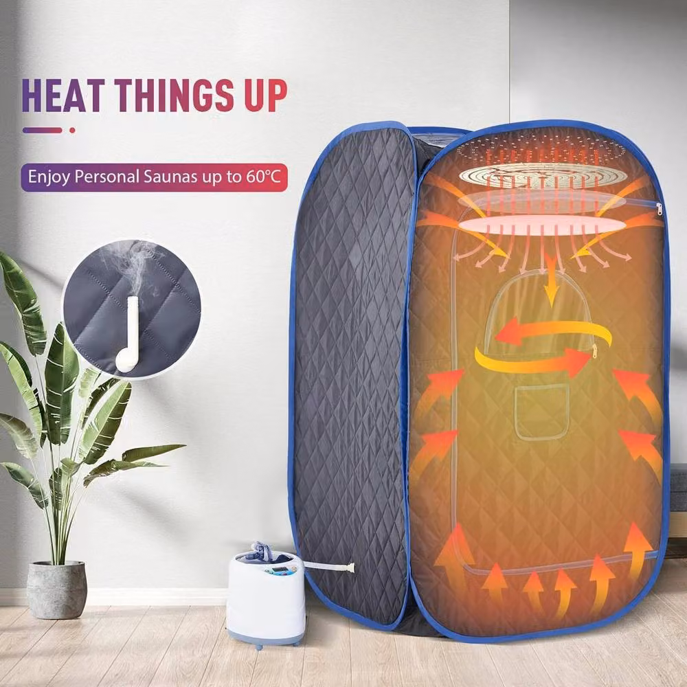 NESTLUNE Portable Steam Sauna Spa Room for Full Body Slimming, Black – 4