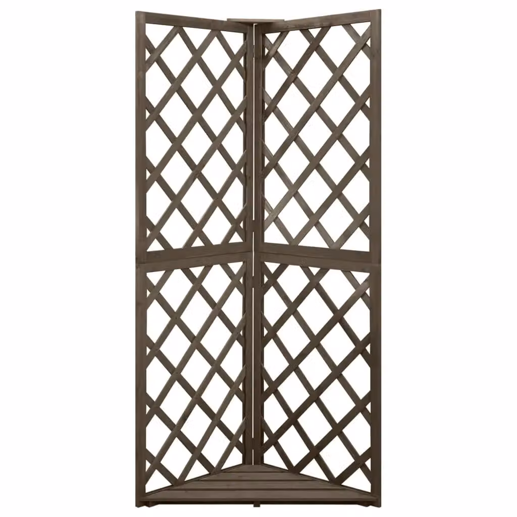 Berkfield Home Grey Corner Trellis Support in Solid Wood, W/D/H: 50 x 50 x 145 cm – 2