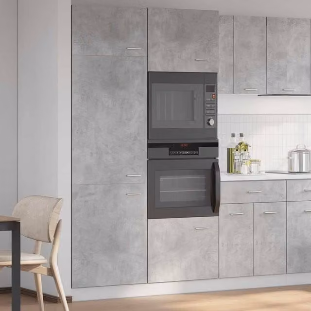 Berkfield Home Lyon Refrigerator Cabinet in Concrete Grey, W/D/H: 60 x 57 x 207 cm – 1