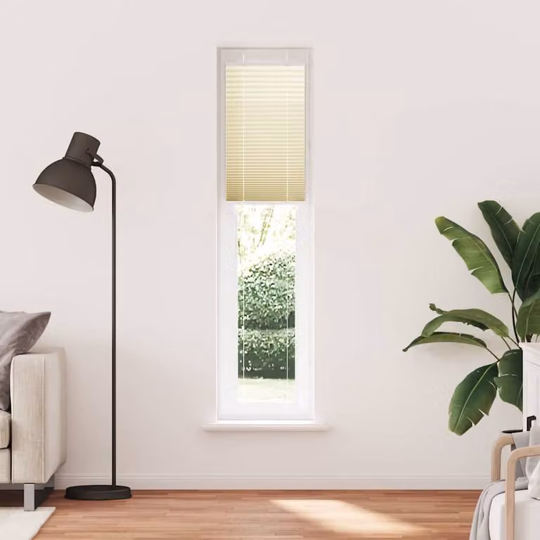 Berkfield Home Single Pleat Polyester Blind in Beige, W: 45 cm, H: 200 cm