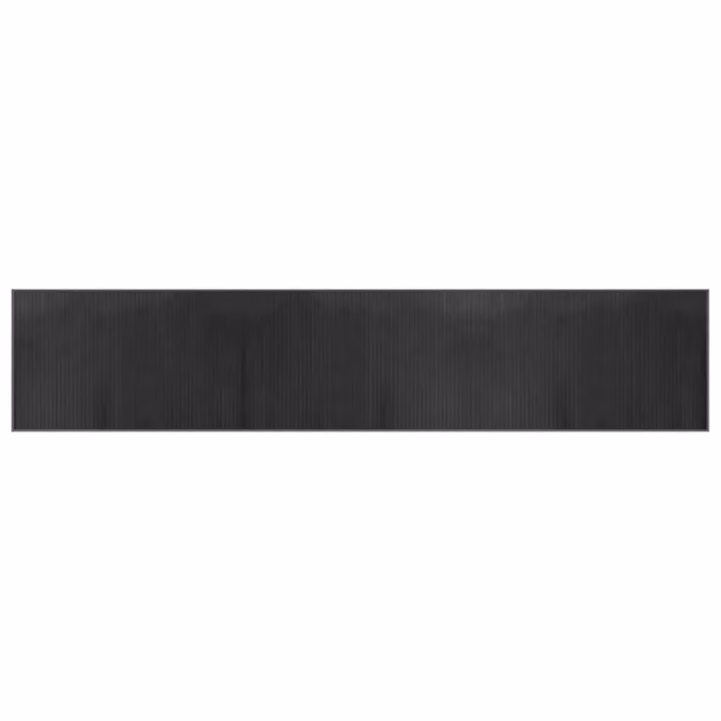 Berkfield Home Rectangular Bamboo Rug in Grey, W: 60 cm, L: 300 cm – 1