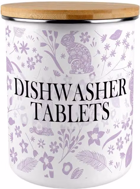 Purely Home Airtight Purple Enamel and Metal Container with Bamboo Lid, Dishwasher Safe, 2.7 l
