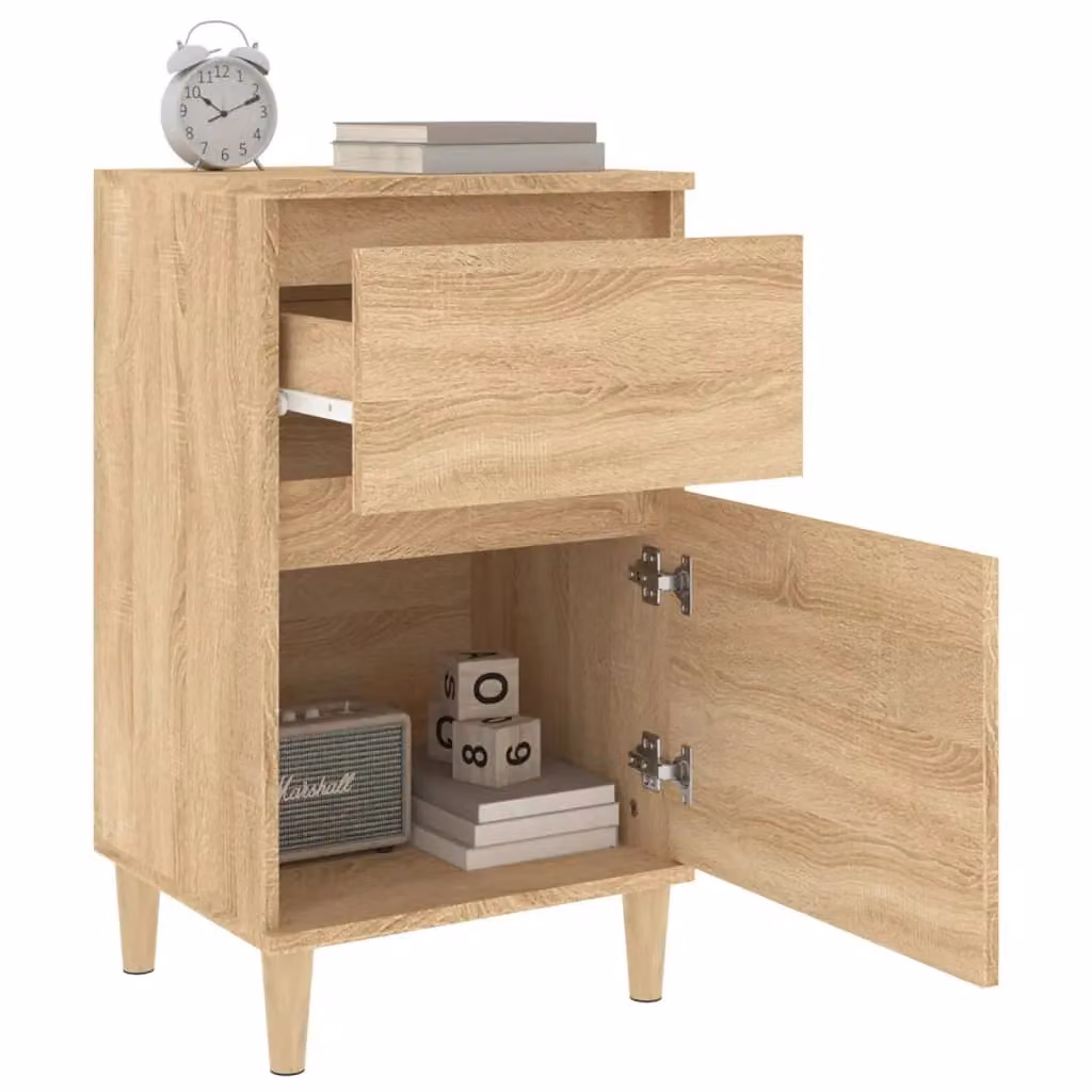 Berkfield Home Set of 2 Sonoma Oak Bedside Cabinets in Brown, W/D/H: 40 x 35 x 70 cm – 2