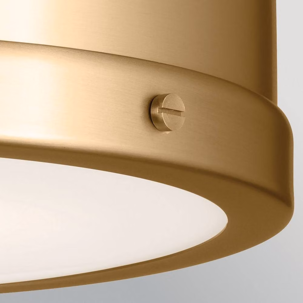 Netlighting Serca Medium Flush Ceiling Light in Brushed Natural Brass and Gold – 5