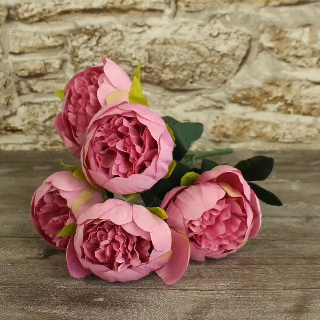 Kingsbury Gifts Artificial Arundel Peony Bunch in Purple and Pink, Height: 38 cm