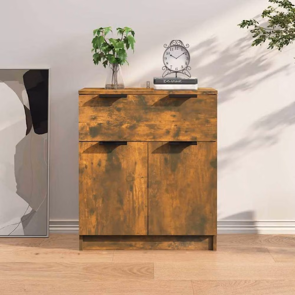 Berkfield Home Modern Smoked Oak Sideboard in Brown, W/D/H: 60 x 30 x 70 cm – 2