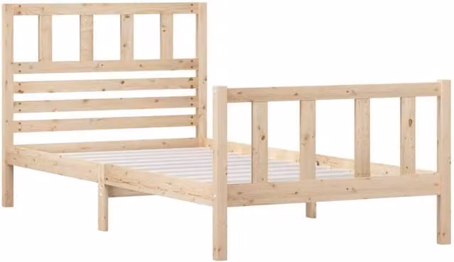 Berkfield Home Beautiful Solid Wood Pine Bed Frame in Natural – 1
