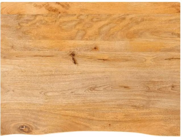 Berkfield Home Table Top Live Edge Solid Wood Mango Wood in Brown W/D/H: 80 x 60 x 3.8 cm