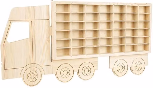 FORGEVIO 42-Grid Wall Mounted Bamboo Display Case Storage Shelf Rack in Beige