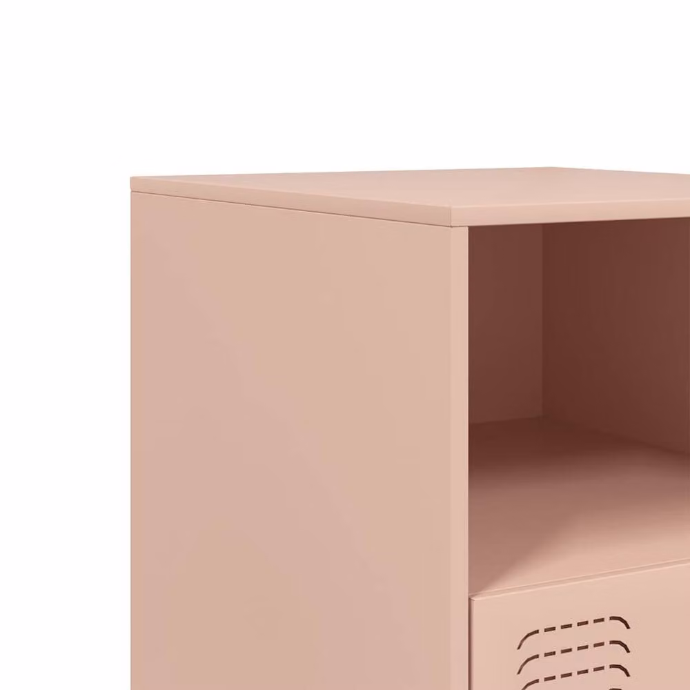 Berkfield Home Pink Metal Bedside Cabinet W/D/H: 34.5 x 39 x 44 cm – 3