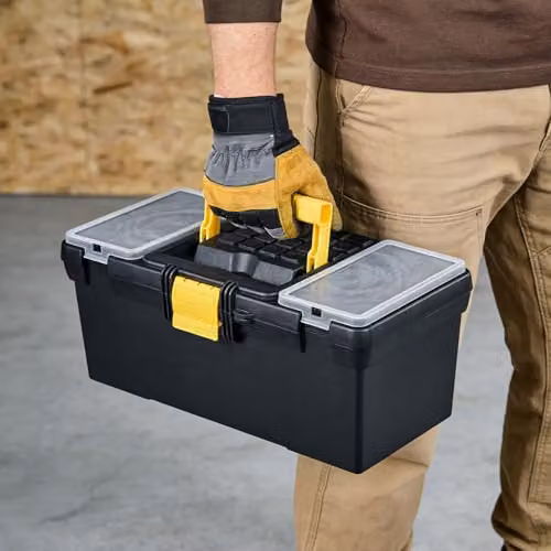 Simpa 3-Piece Black Plastic Toolbox and Organiser Set – 8