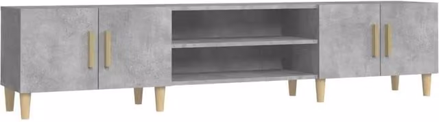 Berkfield Home TV Cabinet in Concrete Grey, W/D/H: 180 x 40 x 31.5 cm