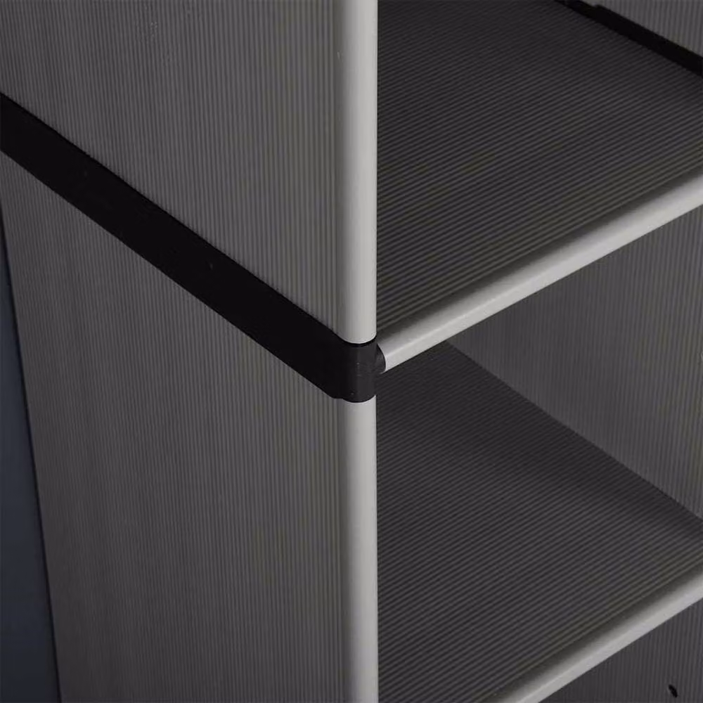 Berkfield Home Garden Storage Cabinet with 3 Shelves and Lock, Grey and Black, W/D/H: 68 x 40 x 168 cm – 3