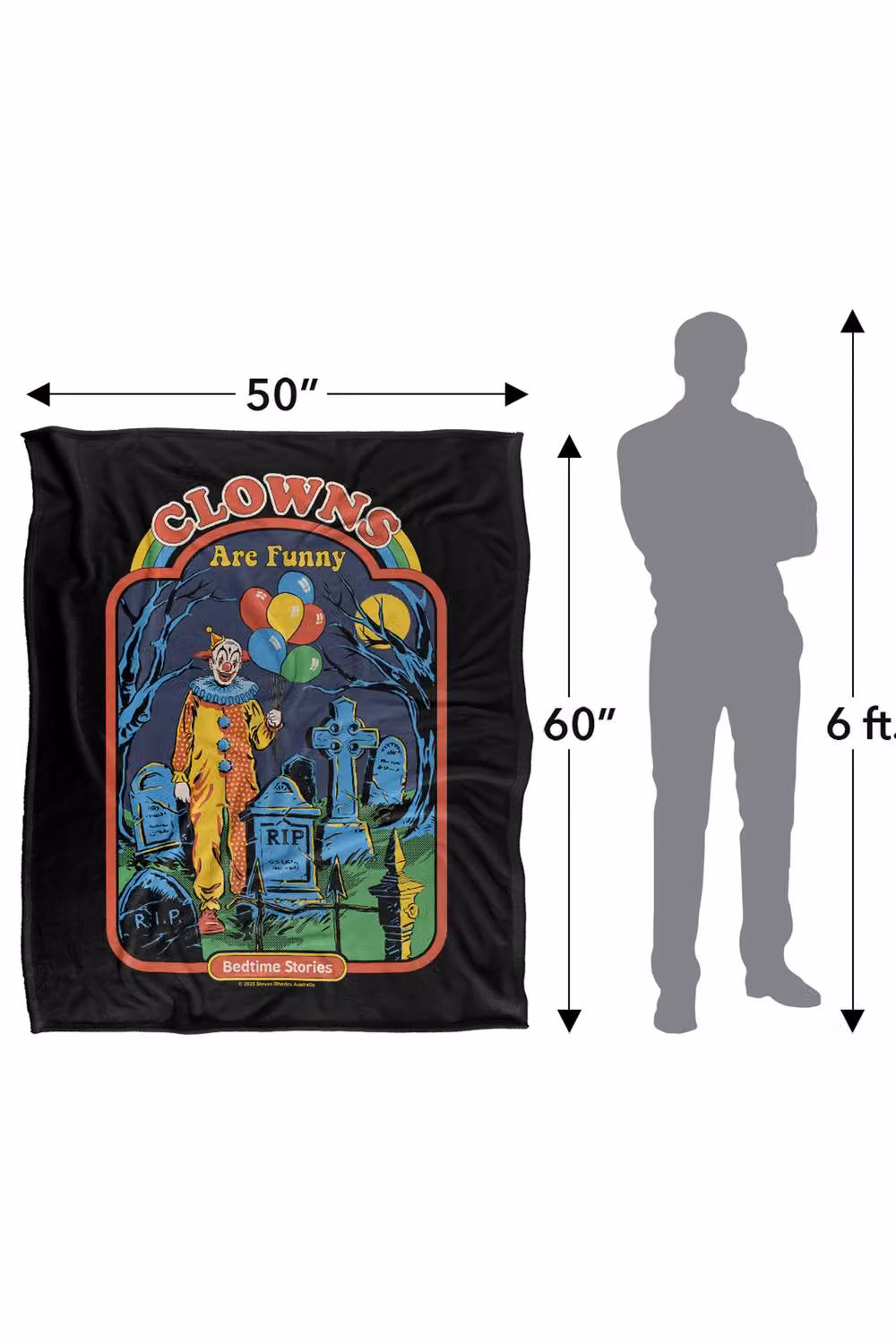 Steven Rhodes Clowns Are Funny Super Soft Fleece Throw Blanket, Multicolour, W/D/H: 91 x 147 cm – 3