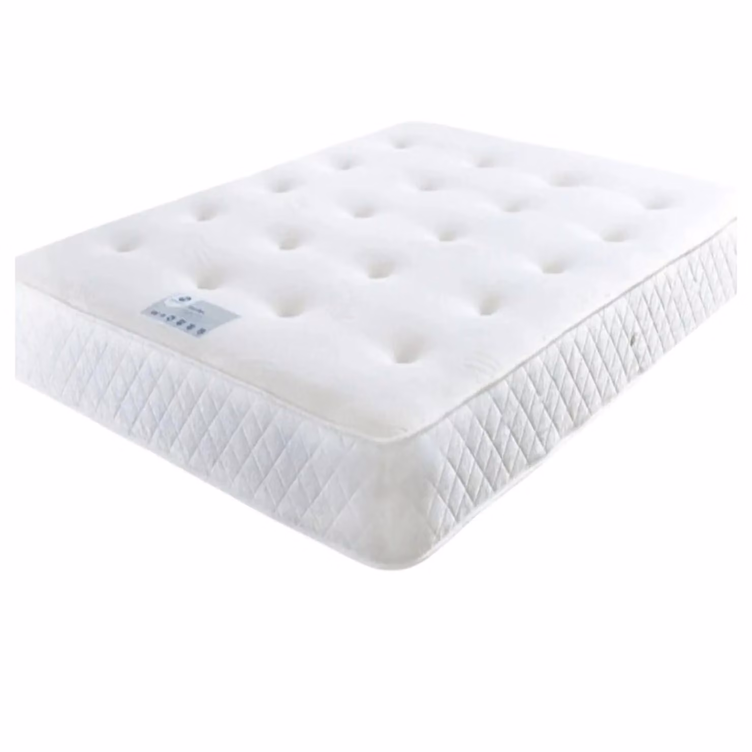 Bed Choices Manhattan King Size Bed Set in Cream with Mattress and 26 inch Upholstered Velvet Headboard – 2