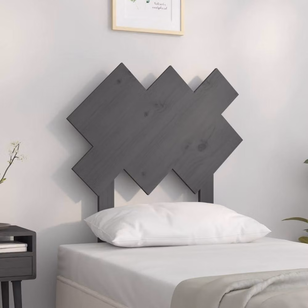 Berkfield Home Grey Solid Pine Wood Bed Headboard, W/D/H: 72.5 x 3 x 81 cm – 2