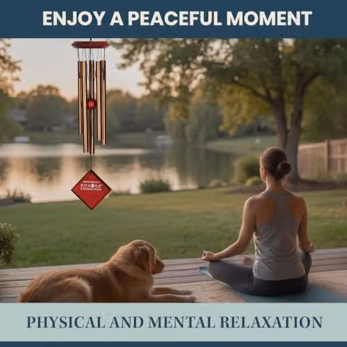 Woodstock Chimes Chimes of Mercury Wind Chime in Bronze, W/D/H: 7.62 x 7.62 x 35.0 cm – 6