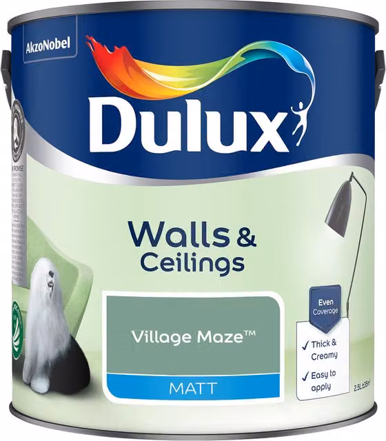 Dulux Matt Dispersion Emulsion Paint in Green, 2.5l