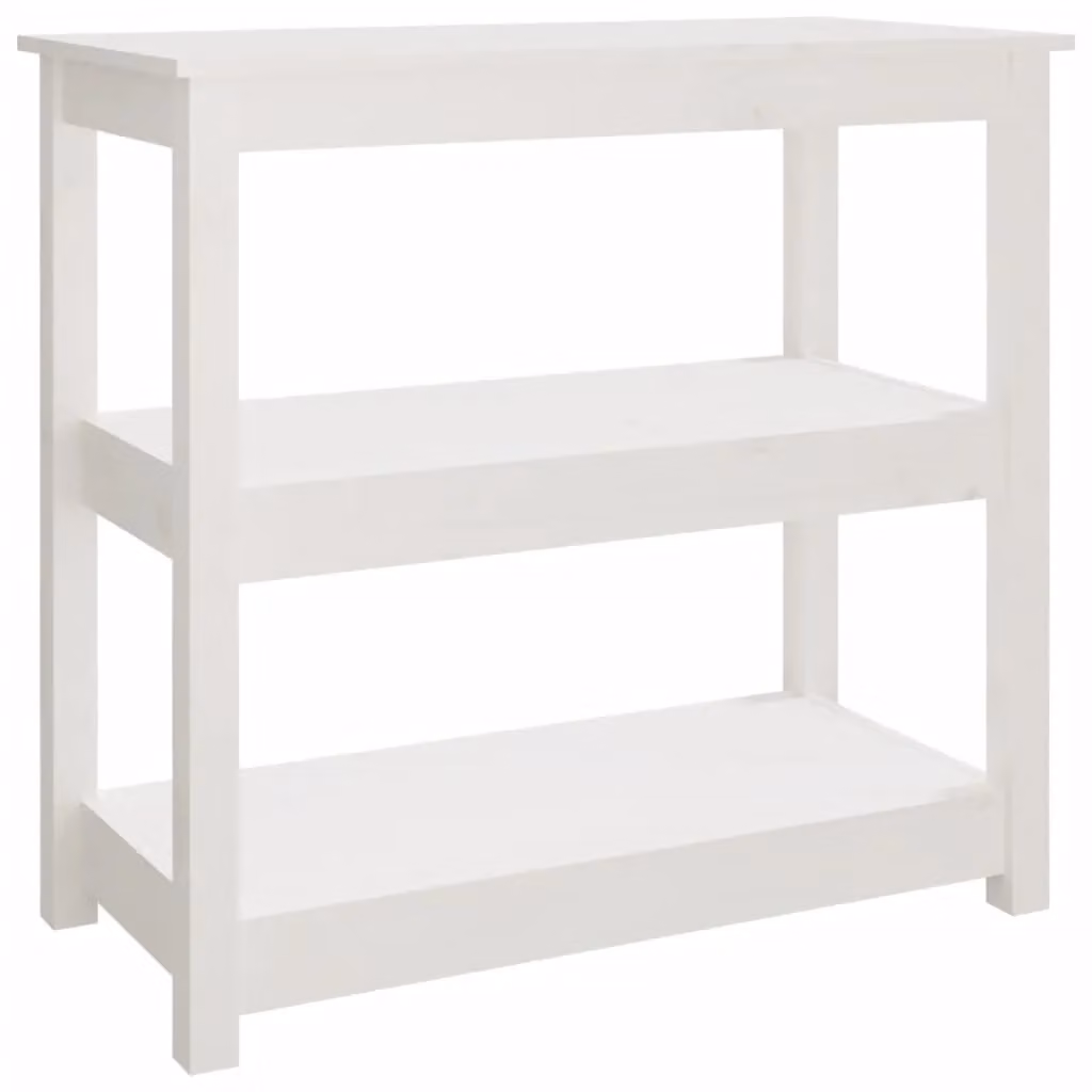 Berkfield Home White Rustic Solid Pine Console Table, W/D/H: 80 x 40 x 74 cm – 2