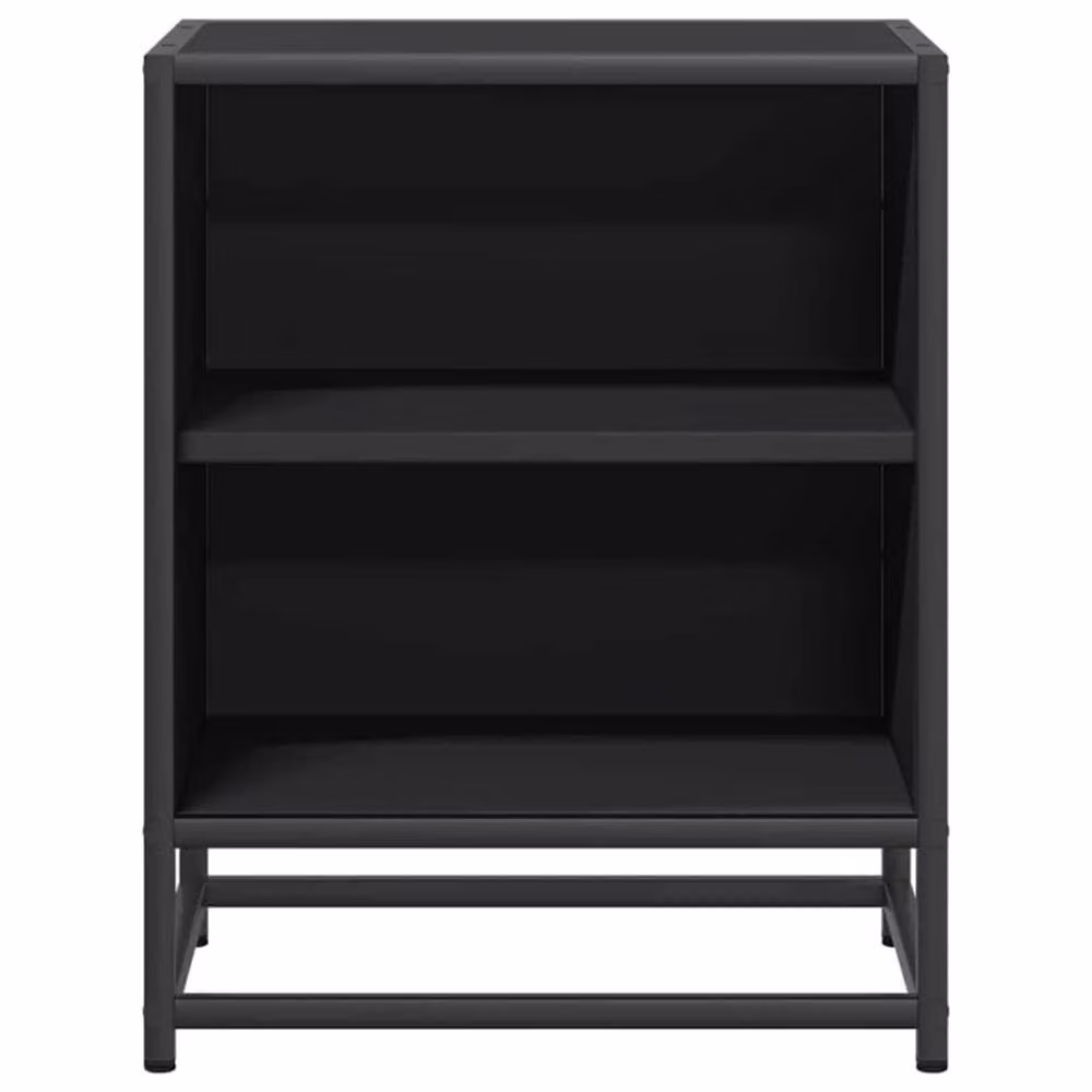 Berkfield Home Black Bedside Cabinet in Engineered Wood and Metal, W/D/H: 40 x 31 x 50 cm – 4