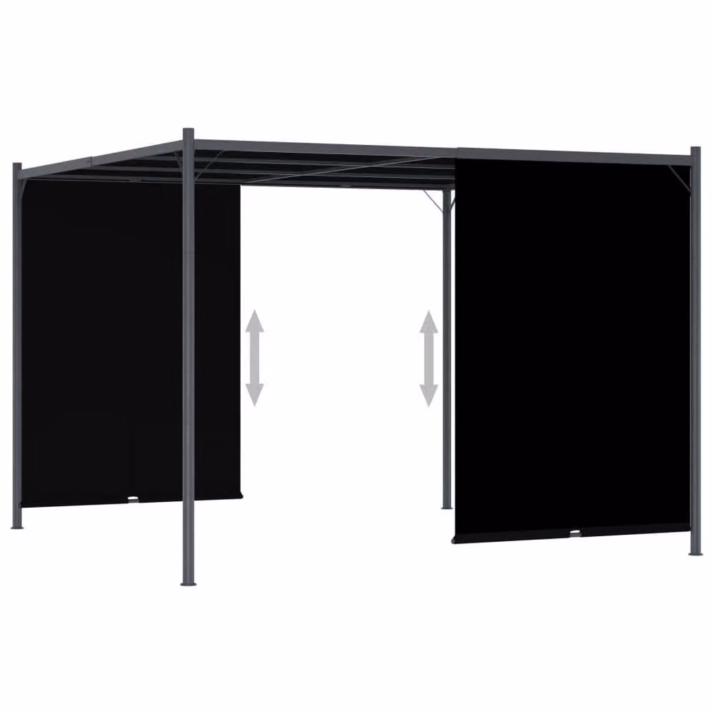 Berkfield Home Garden Pergola with Retractable Roof, Anthracite and Black, W: 300 cm, D: 300 cm, H: 225 cm – 2