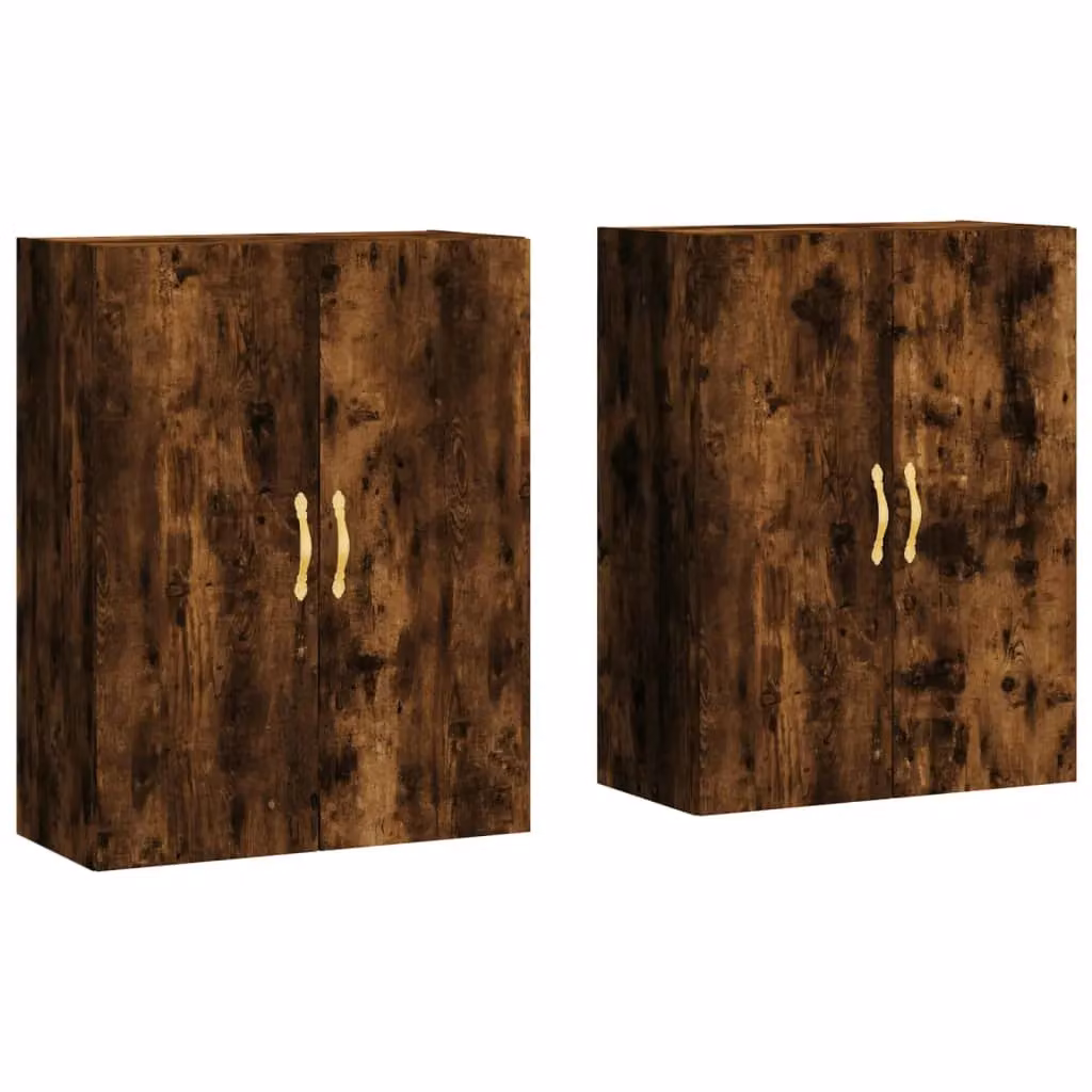 Berkfield Home Wall Mounted Cabinets, 2 Piece Set in Smoked Oak Brown, W/D/H: 69.5 x 34 x 90 cm – 2