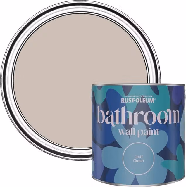 Rust-Oleum Water-Based Matt Bathroom Wall and Ceiling Paint, Beige, 2.5 l – 1