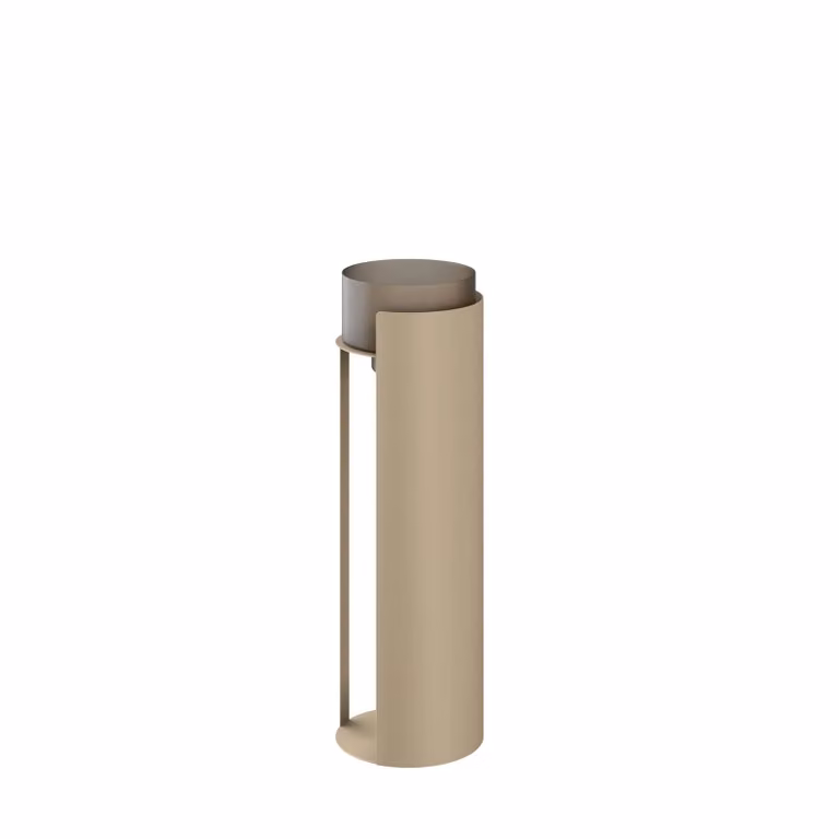 Dome Deco KATLA Hurricane S Beige Metal Tabletop Pillar Candle Holder