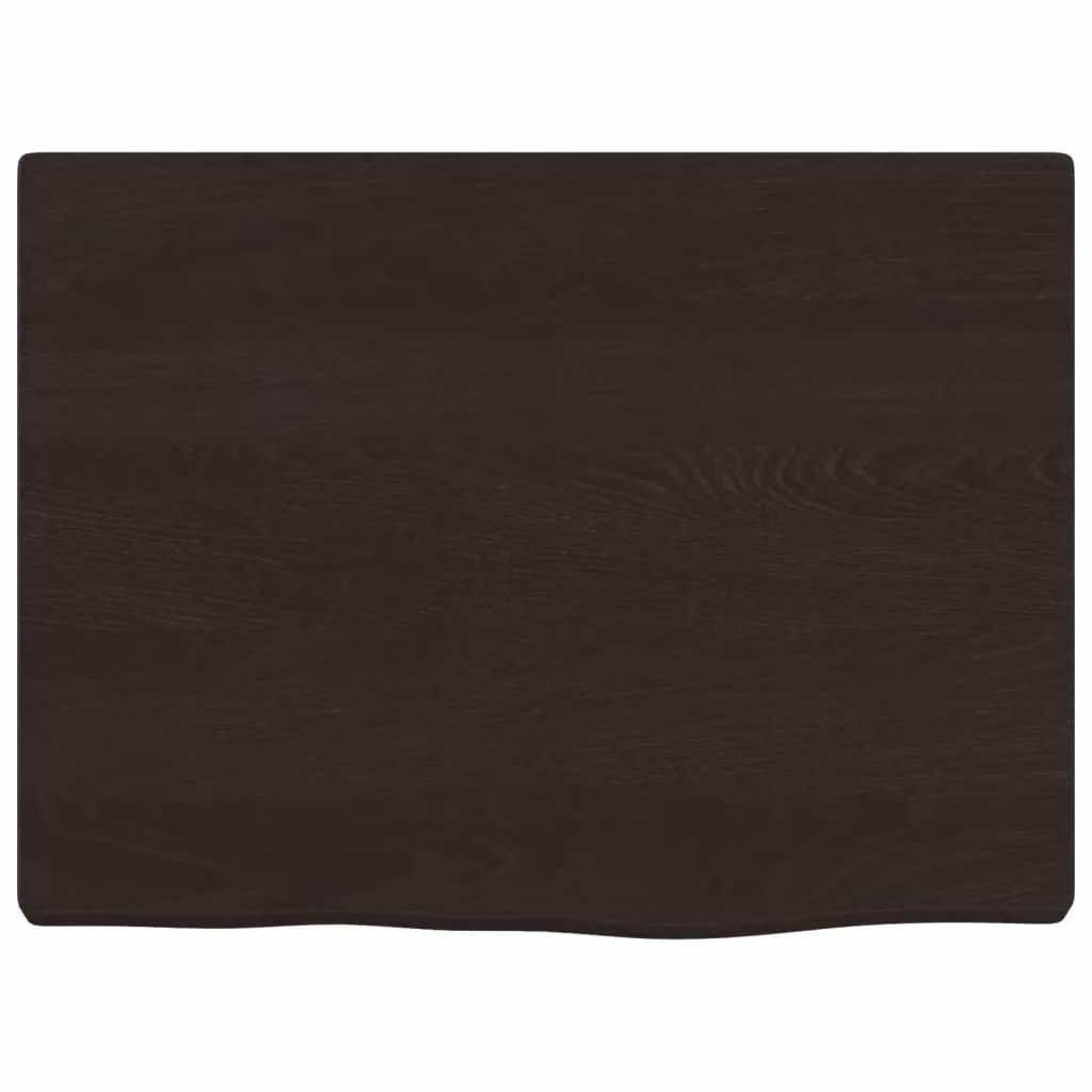 Berkfield Home Treated Solid Wood Bathroom Countertop in Dark Brown and Grey, W: 40 cm, D: 30 cm, H: 2 cm – 3