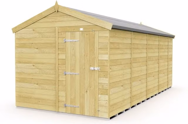 Buttercup Farm Apex Wooden Shed in Brown with Single Door, L533 x W231 x H217 cm – 1