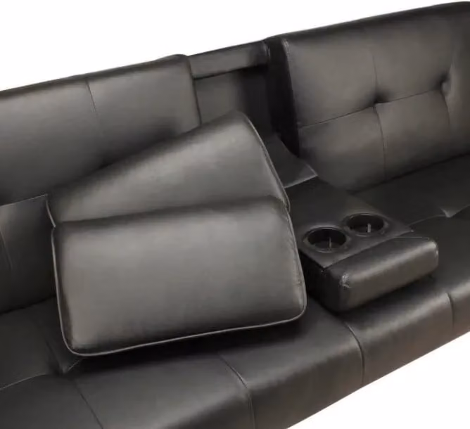Bravich LTD Manhattan 2 Seater Click Clack Sofa Bed in Black Faux Leather – 4