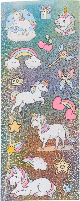 Crafty Club Unicorn Glitter Stickers in Multicolour and White