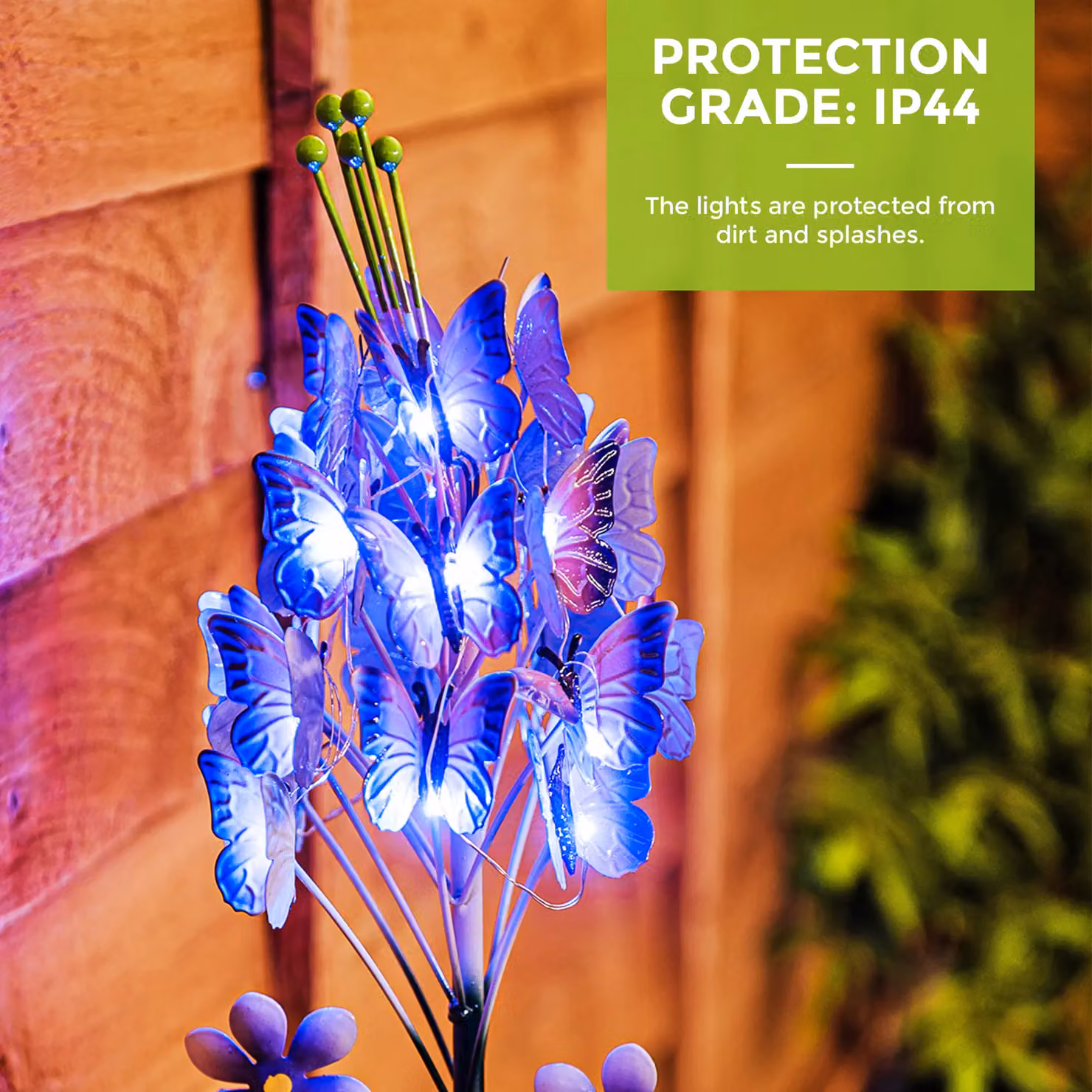 LIVIVO LED Solar Garden Stake Light in Purple with Dusk Sensor and IP44 Waterproof Rating – 4
