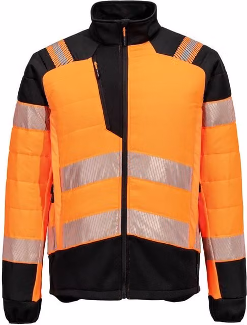Portwest Mens Class 2 Hybrid High-Vis Jacket in Orange and Black, Size 4XL (EN ISO 20471)